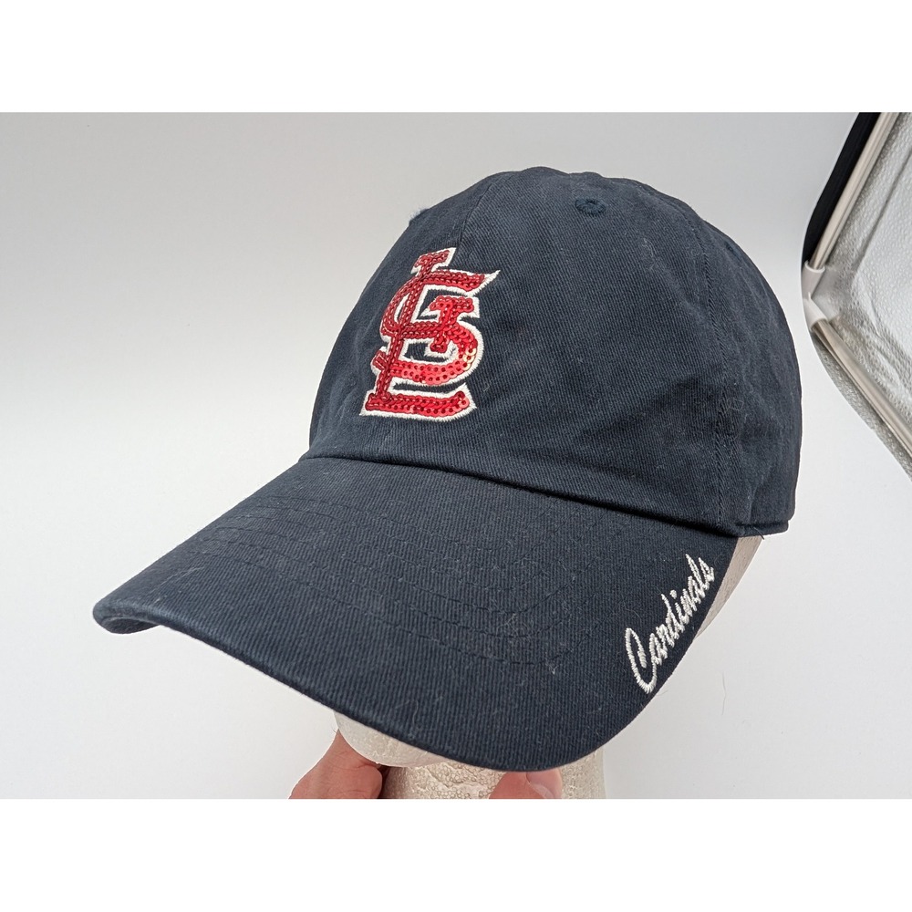 Fan Favorite St Louis Cardinals Hat Navy Sequin Logo Adjustable Baseball Cap